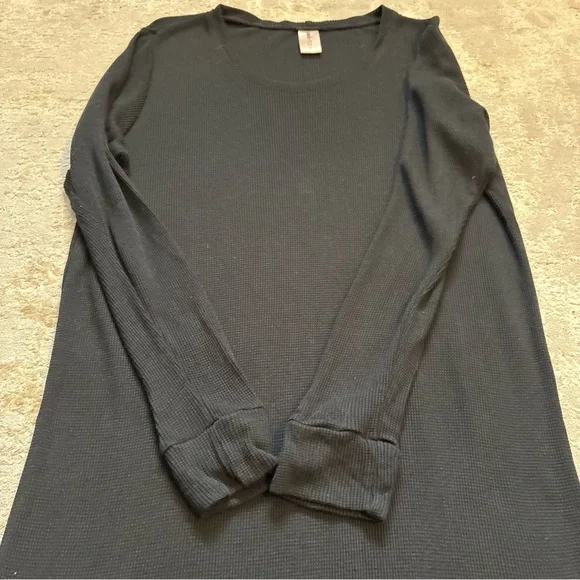 Smash + Tess Black Waffle Dream Long Sleeve Night Shirt Size Medium - Picture 7 of 13